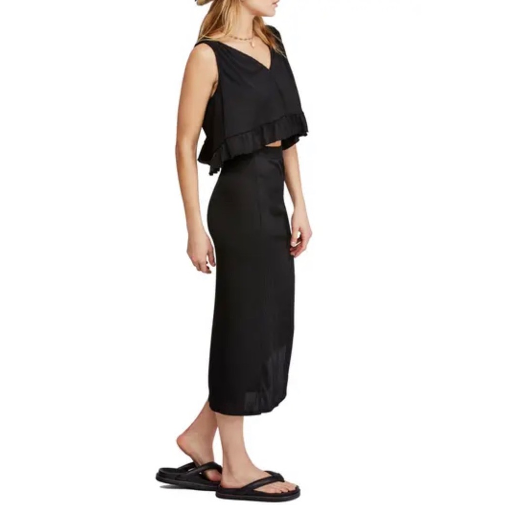 Free People No Excuses Ribbed Knit Stretchy 2 piece Skirt Set * Runs Big*